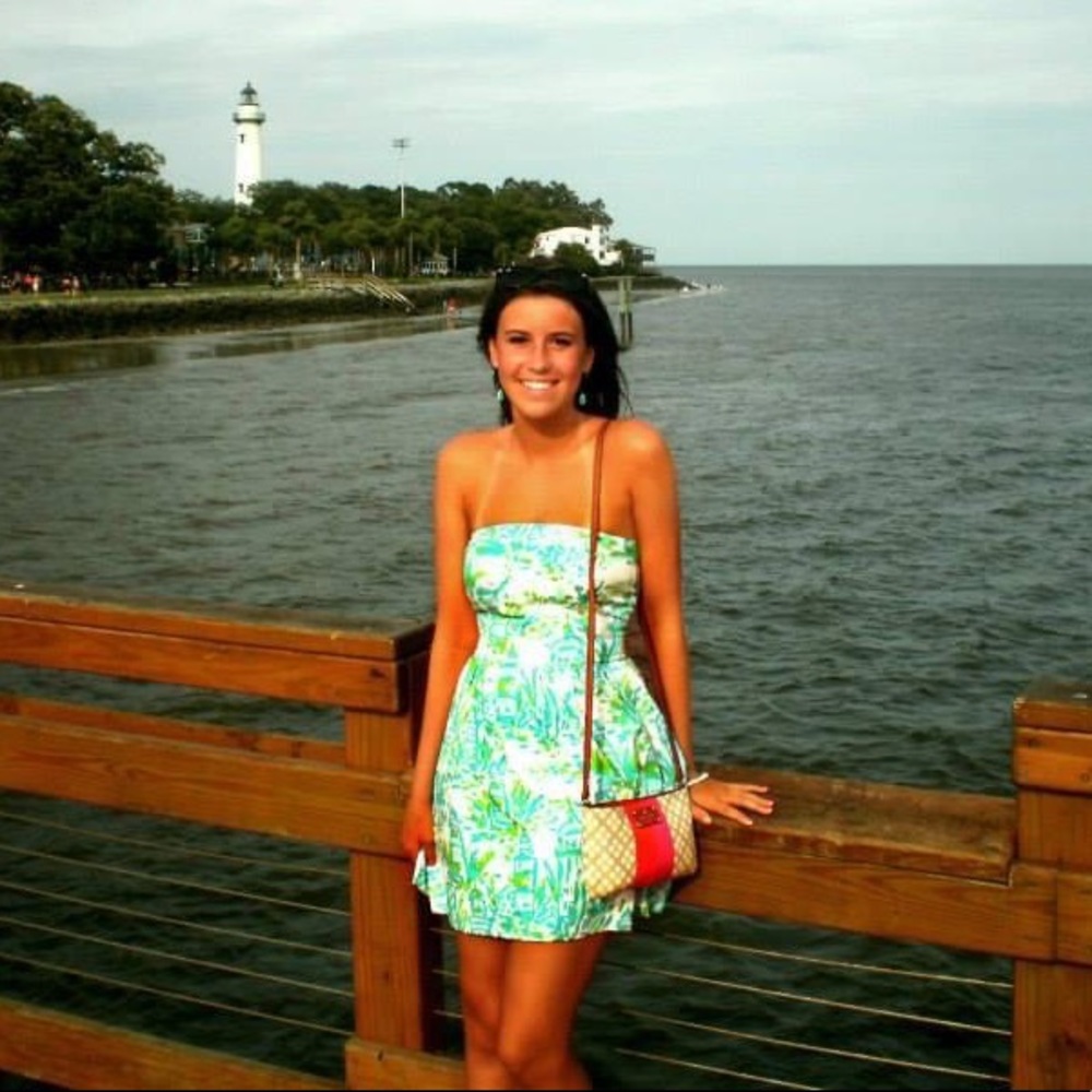 Lilly Pulitzer Chandie Strapless Dress- High Beams Lighthouse